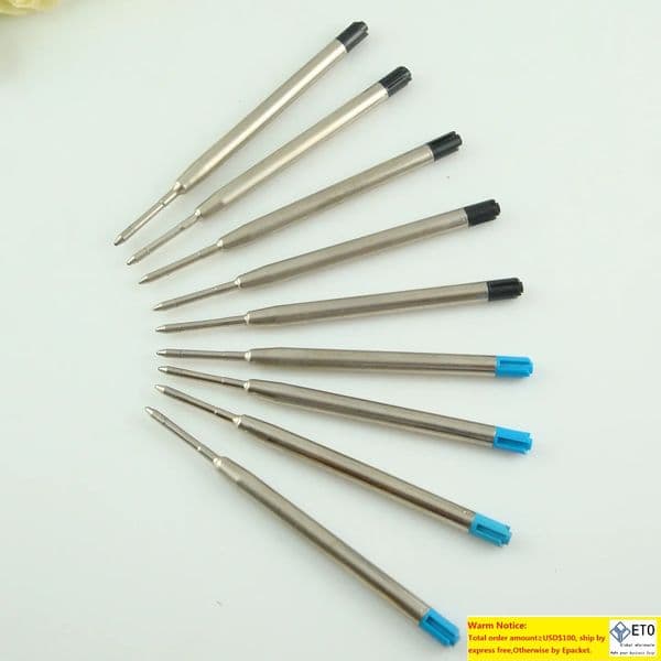 Wholesale International Standard Size Interchangeable Refill Metal Barrels High Quality Fine Ink Replaceable Refills For Ball Pen LL