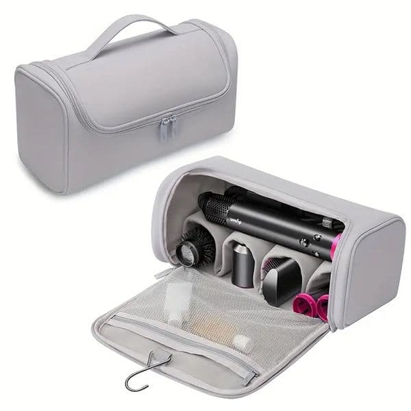 Large-Capacity Storage Bag For Hair Dryers/Curling Irons Compartmentalized Storage Portable Hanging Design Waterproof Heat Insulated For Storing Hair Care Tools