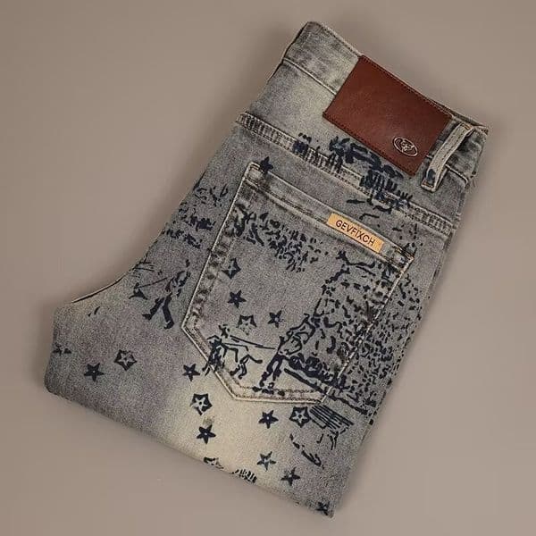 Clothing Designed By Luxury Brand Designers Featuring Trendy European And American Styles Slim Fit, Printed Jeans Autumn And Winter New Styles Vintage Light Luxury