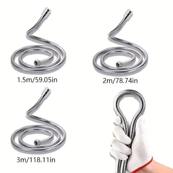 Flexible Stainless Steel Plumbing Hose Shower Head Tube Flexible Bathroom Pipe 1-3m Bath Accessories