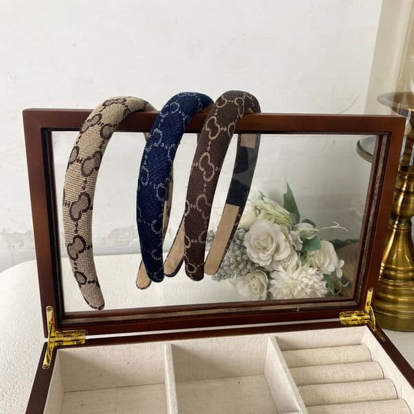 Classic Retro Sponge Headbands Classic Canvas printed hairband women Wide brimmed Designer Headband Fashion Jewelry Hair Accessories