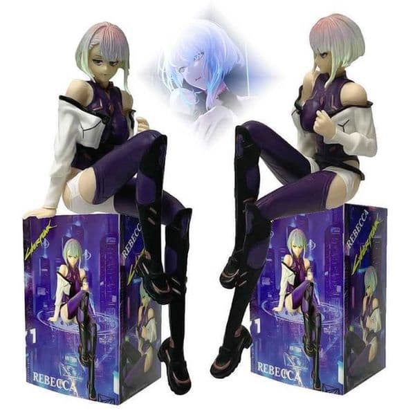 In Stock Hot Cyberpunk Lucy 17cm Sitting Pose PVC Anime Figure Collectible Model Toy Year Present 100% Genuine sale