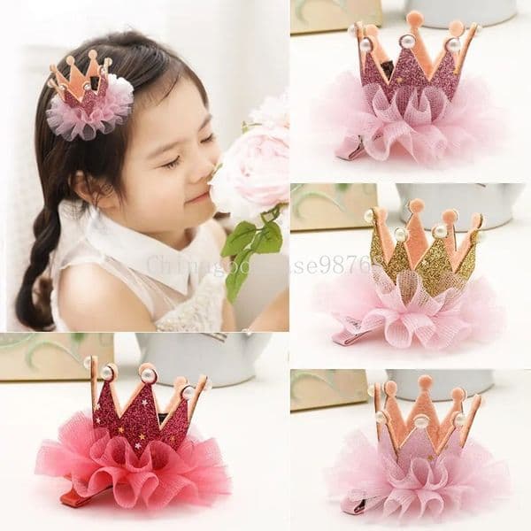 Kids Hair Accessories Cartoon Crown Hairclip Cute Sequin Bow Hairpins Perfect Gift for Baby Girls Hairpin Barrettes Headwear Kids Hair Clips