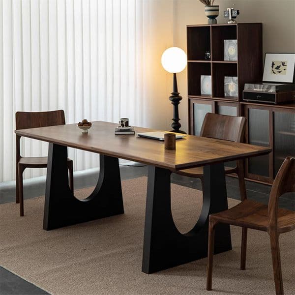North American Black Walnut Solid Rectangular Natural Wood Living Room Large Long Desk Integrated Workbench Dining Table