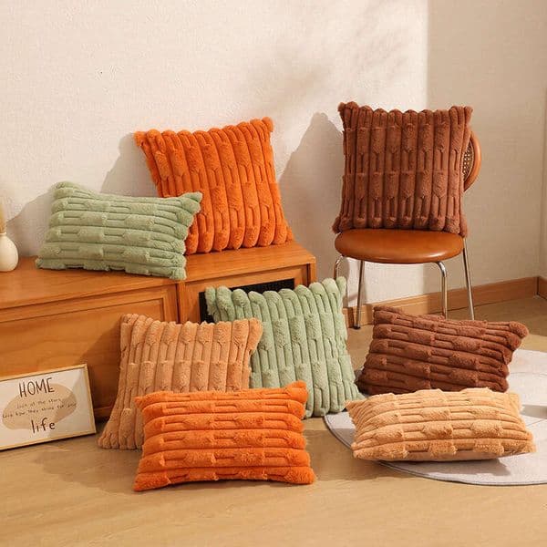 Autumn Winter Imitation Rabbit Fur Wheat Ear Velvet Cushion Cover Simple Modern Xuaiai New Pillow B5