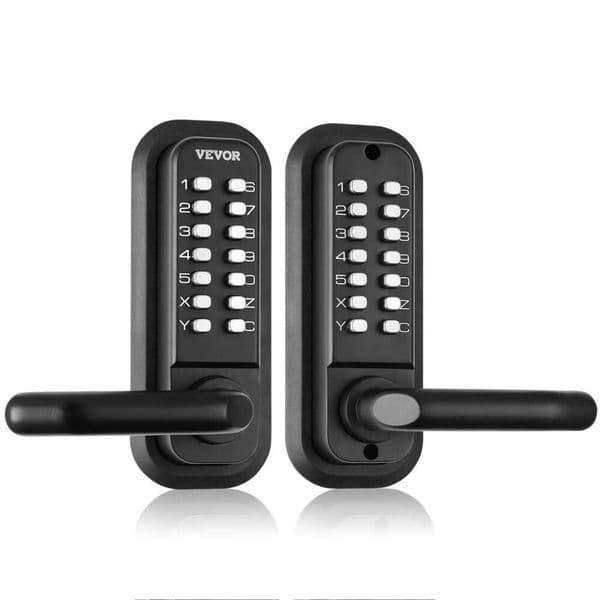 SucceBuy Mechanical Keyless Entry Door Lock Single/Double -Sided 14 Digit Keypad and Handle Embedded 26Y0129