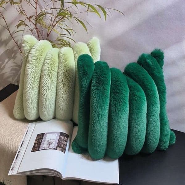 Wool 3D Wide Striped Simple Square Cushion Home Sofa Decorative Pillowcase B5