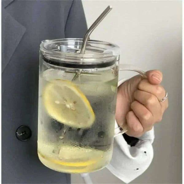 1000ML Drinking Tumbler With Lid And Straw Coffee Glass Mug Milk Transparent Cup Juice Mocha Cups