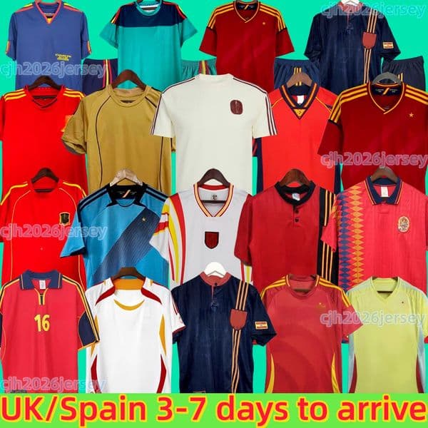 final 2006 Spain retro jersey 1994 1996 RAUL XAVI Hierro LUIS ENSRIQUE ALONSO Caminero Iniesta PUYOL PIQUE David Villa TORRES 2008 2012 2002 Guerrero Guardiola RAMOS