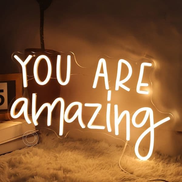 LED Neon Sign---Waterproof USB "You are amazing" LED Neon Sign, 3-Color Party Ambient Light---829160012