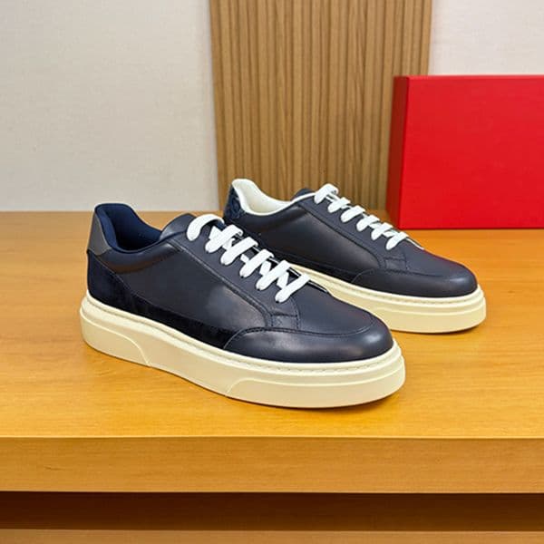 Designer classic men Gancini leather mesh sneakers everyday casual walking shoes suede Gancio low top sneakers 1040