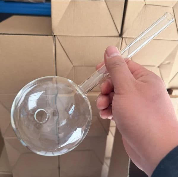 Shenzhuglass 250mm Smoking Oil Burner Pipes Glass Bubbler Straight Hand Pipe Large Diameter Ball 100mm Max