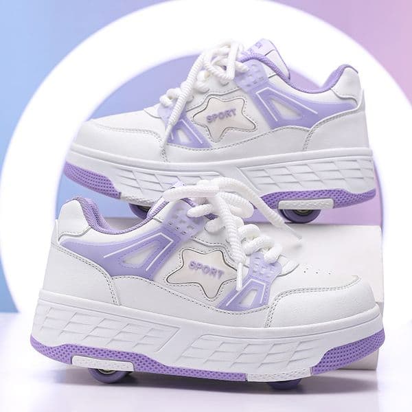 Free shipping kids trainers shoes boys'of girls' shoes, adult shoes, quad-wheel flying shoes, shoes with straps and wheels, girls' skating shoes Size 29-40