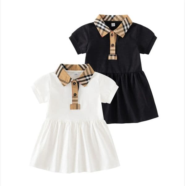 Baby Designer Clothes Baby Girls Dresses Summer Cotton Short Sleeve Plaid Dress Baby Princess Dress Kids Clothing 0-24M a2