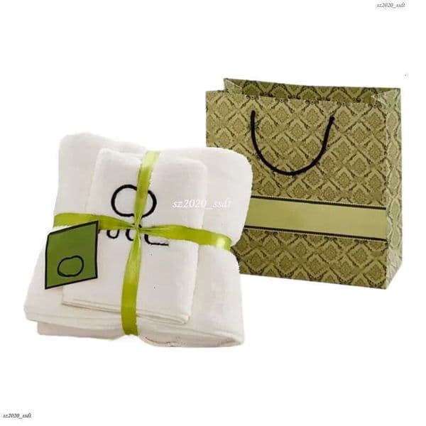 Designer Bath Towel Set -2-piece Embroidered Cotton Towel - Quick drying, Absorbent Shower and Hand Towel, Available in Multiple Colors