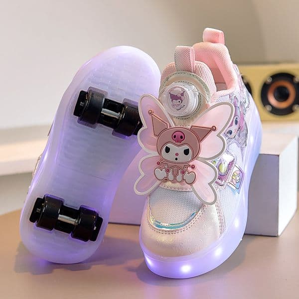 Free shipping Outdoor Sports kid Shoes Children's Roller Girls Trendy Four-Wheel Sneakers Invisible Skate Shoes with Wheels for Students Size 28-37