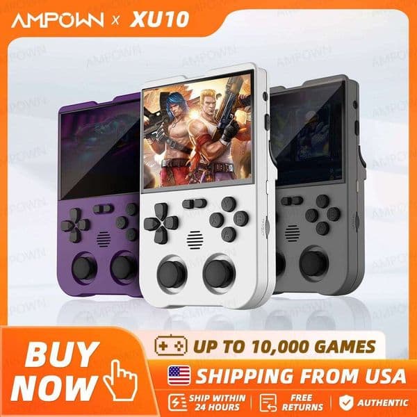 Ampown XU10 Handheld 3.5" IPS Screen 3000mAh Battery Linux System Built-in Retro Games Portable Video Game Console 26W0303