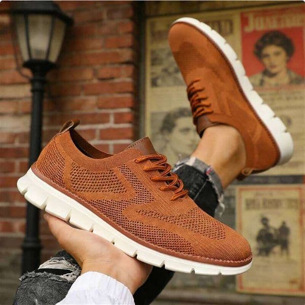 Trendy Lightweight Sneakers New Stretchy Knit Upper Cushioned Footbed Men's Daily Casual Walking Designer Shoes Men