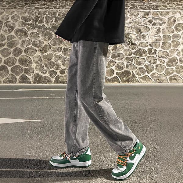 Charcoal Gray Jeans For Men Loose Wide-leg Pants Men's Spring New Hong Designer Pants Kong Style Ins Trend Brand Straight-leg Long Pants For Men