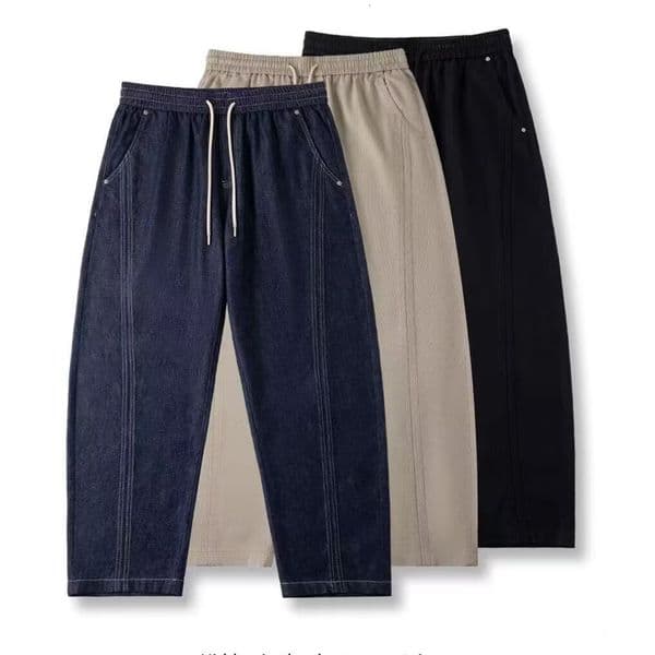 2026 Trendy Old Money Style Banana Pants Extremely Slimming And Stylish With Visible Stitching Curved Cut Denim Designer Pants Pants Unisex Loose Casual Pants