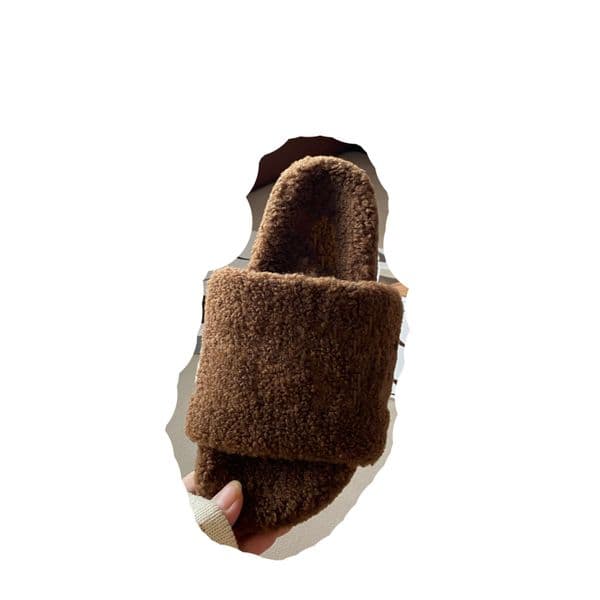 Designer casual shoes classic autumn and winter season hairy slippers women's shoes flat shoes LO353631