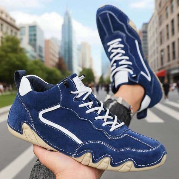 Causal Flat for Handmade PU Leather Comfortable Loafers Outdoor Soft Sole Hiking Shoe Breathable Moccasins Men Sneakers