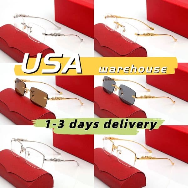 Designer sunglasses for woman frameless metal Leopard Half frame rectangle Prescription Glasses Discoloration Metal Clear Optical eyeglass designer frame man
