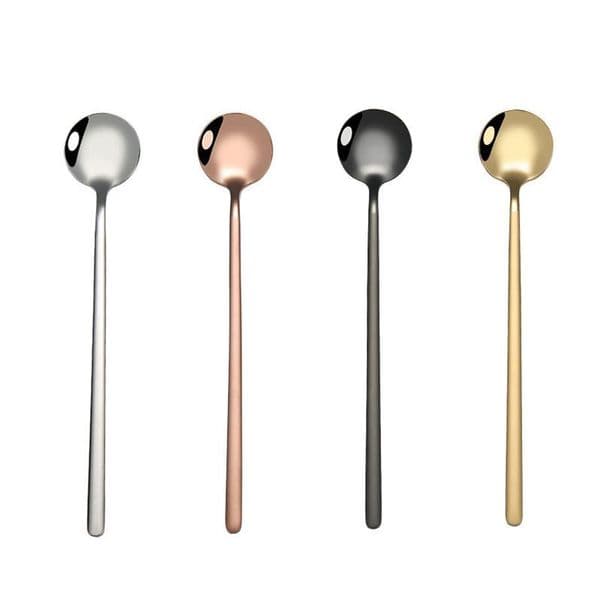 6.9 Inch Round Shape Stainless Steel Coffee Spoon Tea Scoops Watermelon Ice Cream Dessert Candy Sugar Cocktail Stirring Scoop Kitchen Bar Party Cafe Tools Gift JY0290