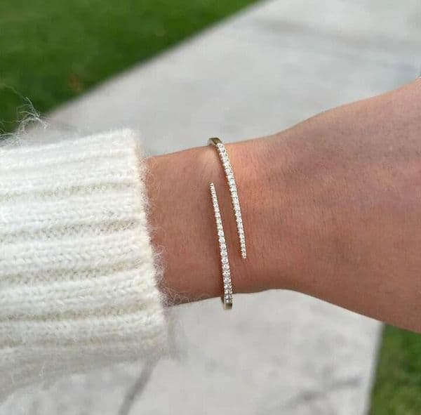 2026 New Fashion Open Adjusted Bangle Bracelet Micro Pave Bling 5A Cubic Zirconia For Women Jewelry