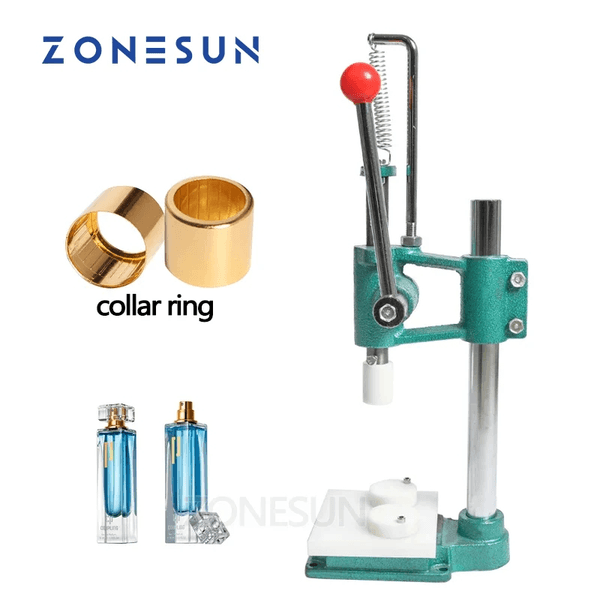ZONESUN ZS-PRC1 Perfume Glass Bottle Capping Machine | Manual Perfume Crimping & Collar Ring Pressing Tool | Spray Bottle Cap Sealer for Fragrance Packaging