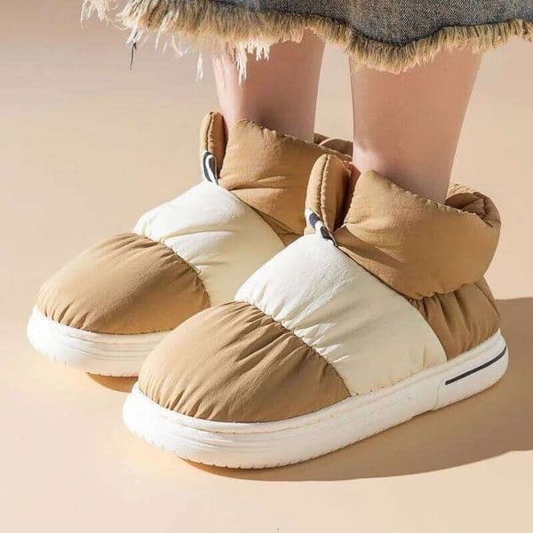 EVA Waterproof Indoor Women Men Winter Platform Shoes Warm Plush Kitchen Working Slippers Female Male Home Floor Slides