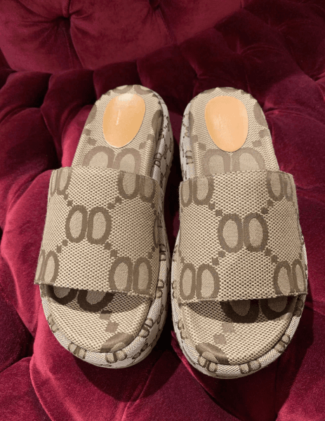 Designer fashion slippers Sandals sliders embroidered canvas Flat Mules Platform Embroidered Linen High Heel Sandal platform Shoes E999