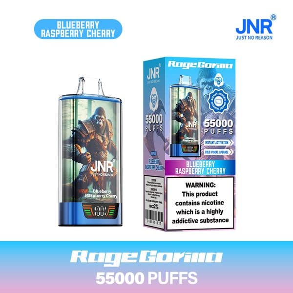 Wholesale JNR Rage Gorilla 55000 Puffs Disposable Vape, TPD Certified France Compliant, 42ml E-Liquid Dual Mesh Coil, EU Warehouse Fast Shipping