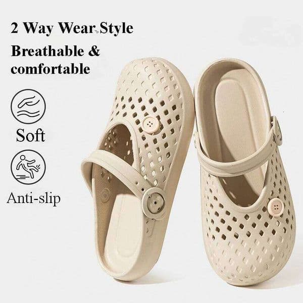Soft EVA Close Toe Indoor Street Slippers For Women Summer Shoes Female Leisure Clogs Slip-on Style Breathable Beach Slides