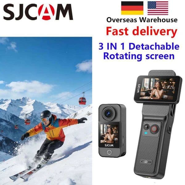 SJCAM C400 4K Pocket Camcorder with Stabilization, WiFi for Travel Vlogging & Family Handheld Recording Touch Screen Stream 26H0305