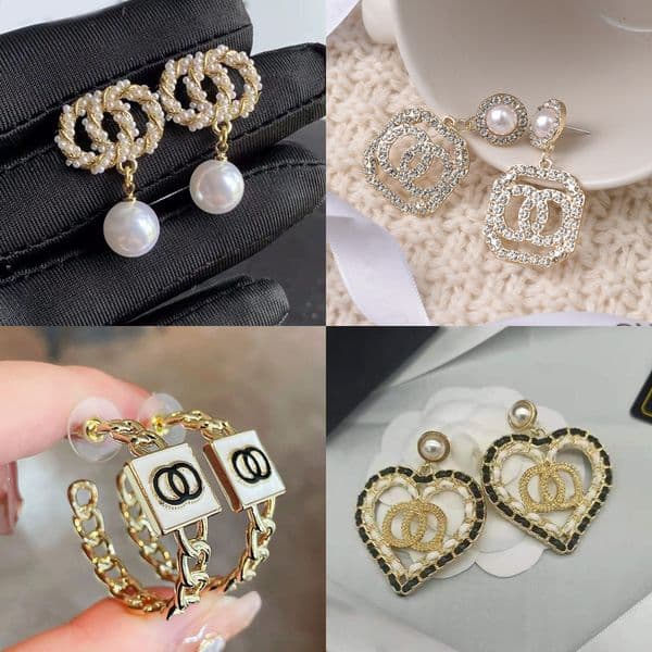 Letters Designers Luxury Simple Round Stud Gold-Color Metal Geometric Famous Women 925 Silver Crystal Rhinestone Pearl Long Earring Wedding Party Jewerlry Gifts