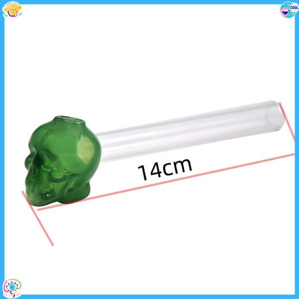 Wholesale Thick Heady Skull shape Glass oil burner Pipe Bubbler Tube Mini Smoking Hand Spoon Pipes Dry Herb Tobacco Bowls Small