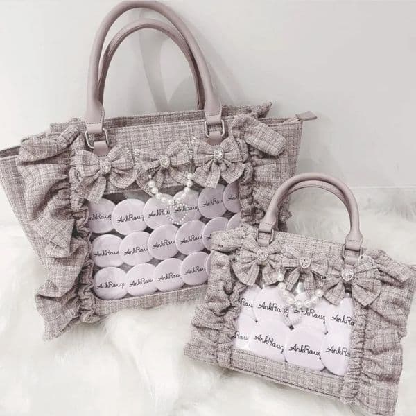 Japanese Sle Lace Trim Painful Bag Small Fraance Sle Handbag Single oulder Satchel Embellied with Button And Pleate 260305