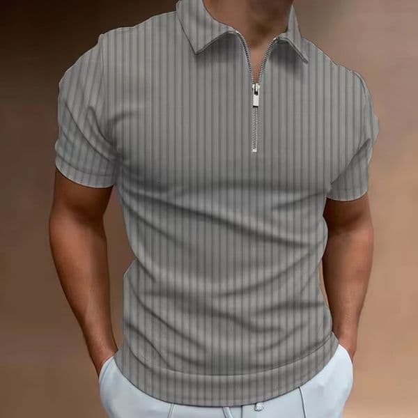 Mens Golf Shirt Quarter Zipper Polo Casual Holiday Lapel Short Sleeve T Shirt Fashion Basic Summer Regular Fit Polo Shirt 260306