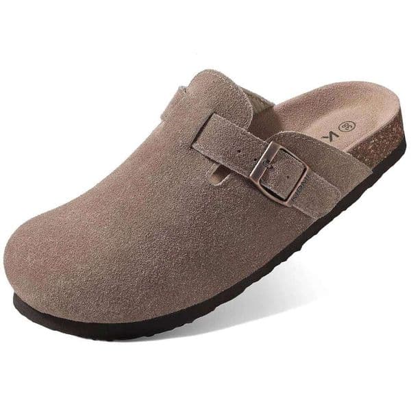 Litfun Classic For Women Men Genuine Summer Clogs with Arch Support Cork Leather Home Mules Shoes Thick Beach Sandals