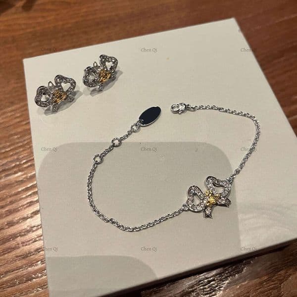 viviannen Bracelet westwoods Bracelet saturn Bracelet vivi Bracelet with Bowknot, Rigoveta Color-Block Full Diamond Ribbon Saturn Jewelry