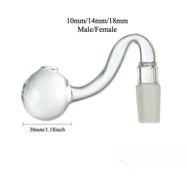 30mm Jumbo glass Oil Burner Bowl Head 10mm/14mm/18mm female Male Glass Smoking Bubbler Pipe Curved Attachment for water bong