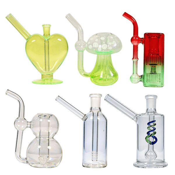 5 inches Mini Glass Bubbler Pipe Water Pipes Water Bong Borosilicate Glass Portable Filer Pipes Smoking Bongs Compatible With Oil Burners Quartz Bangers