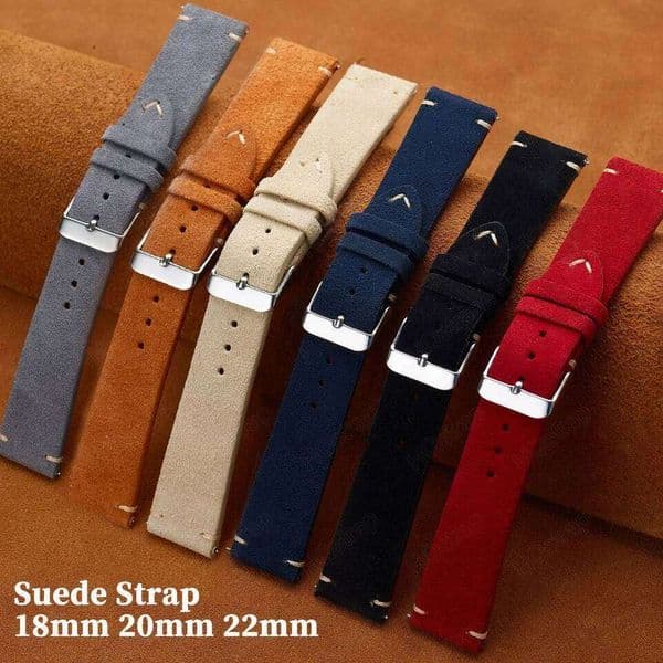 Quick Release Soft Suede Strap 22mm 18mm 20mm Watch6 5/4/3 Calfskin Bracelet for Women Men Wristband Hand Sewn Band H260305