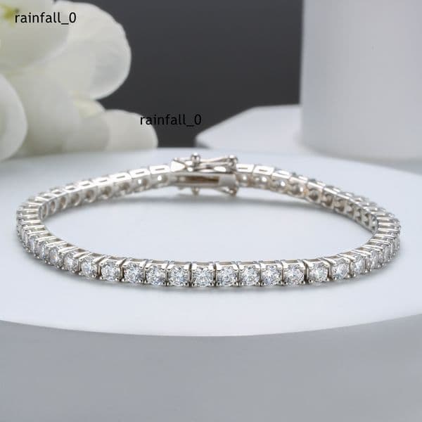 Dropshipping Elegant S925 Sterling Silver Moissanite Tennis Bracelet for Men and Women Couples Design