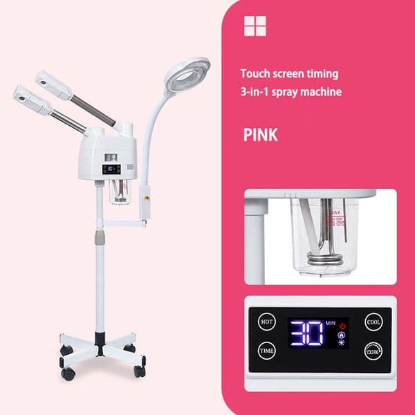 3 in 1 Hot and Cold Nano Spray Facial Steamer Face Steamer Beauty Skin Care Machine Professional for Face Moisturizing
