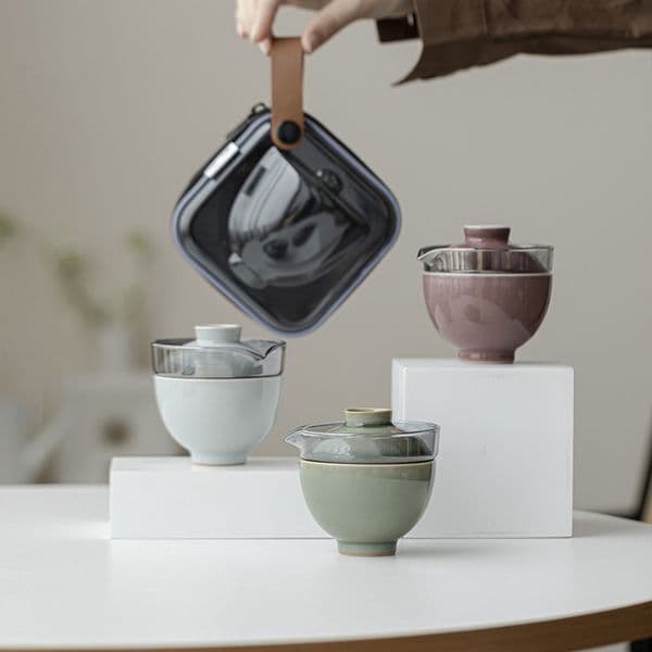 Bestseller Tang-Song Dynasty-style portable set with pot and one cup, travel gift ceramic set, creative tea cup ddmySat