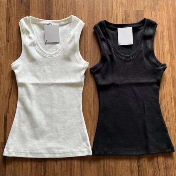 Womens Tops Tank Top T-Shirt Regular Cropped Cotton Jersey Knits Tees Designer Embroidery Knitted Vest Sport Breathable Yoga Vest Tops