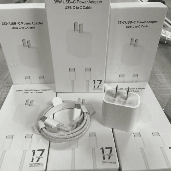 OEM Quality 2 in 1 35W Set iPhone Charger Type C PD Chargers Fast Charging EU US Plug Adapter Quick For Samsung iPhone 17 16 15 Pro Max with Packaging
