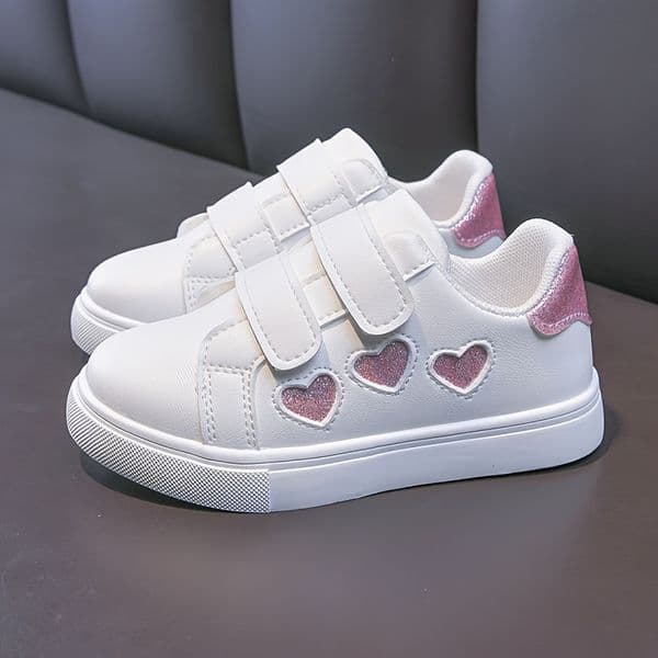 Free Shipping Kids Sneakers, Girls Shoes, White Sneakers, Board Shoes Children Fashion Walking Shoes Size 22-30